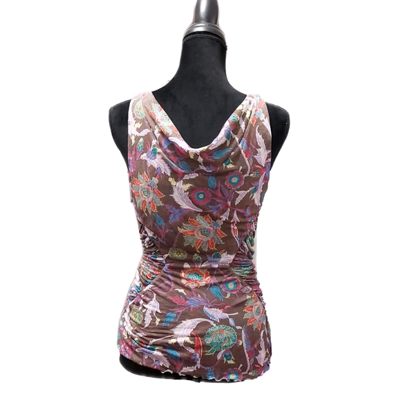 Diane Von Furstenburg Womens Silk Sleeveless Cowl Neck Ruched Sides Top Size SML - Picture 8 of 8